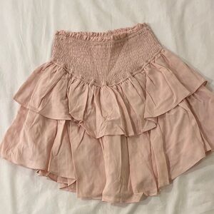 Elegant Pink Ruffled Skirt